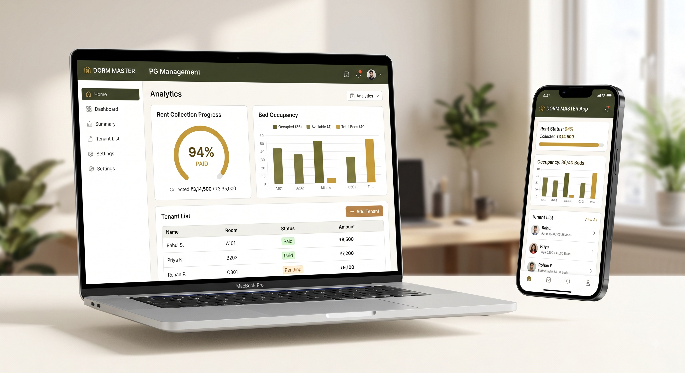 PG Sir Owner App & Web Dashboard Overview