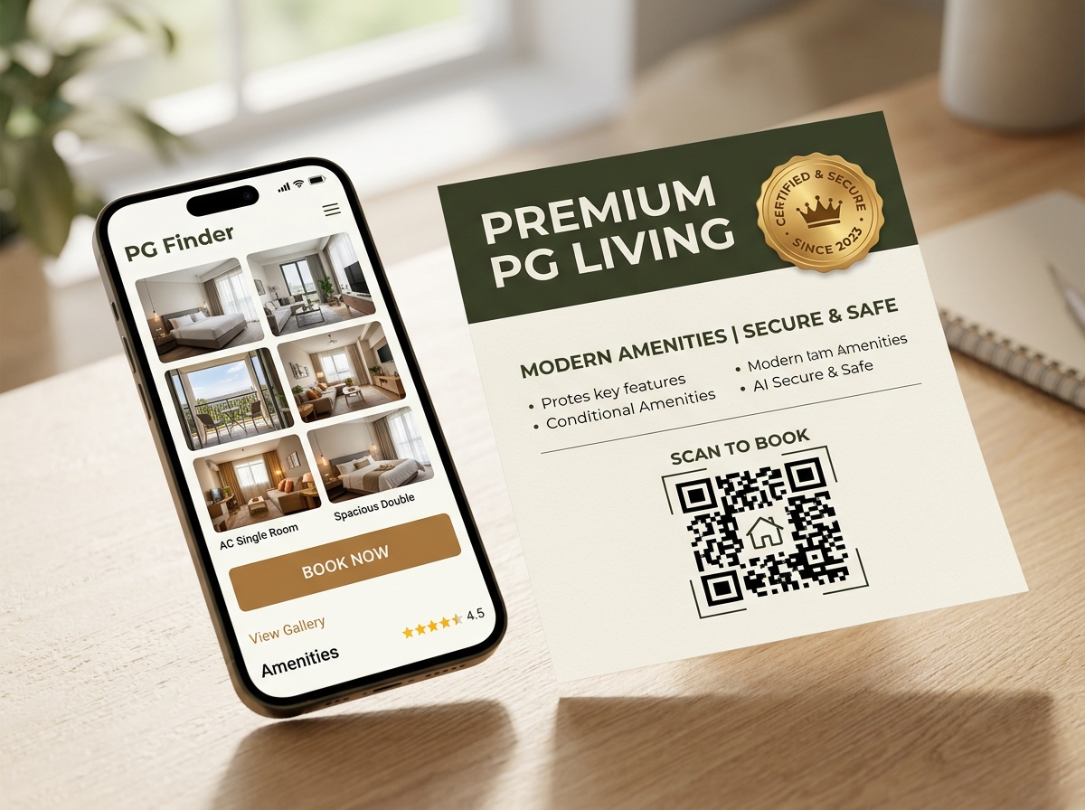 PG Booking Website and Printable QR Pamphlets