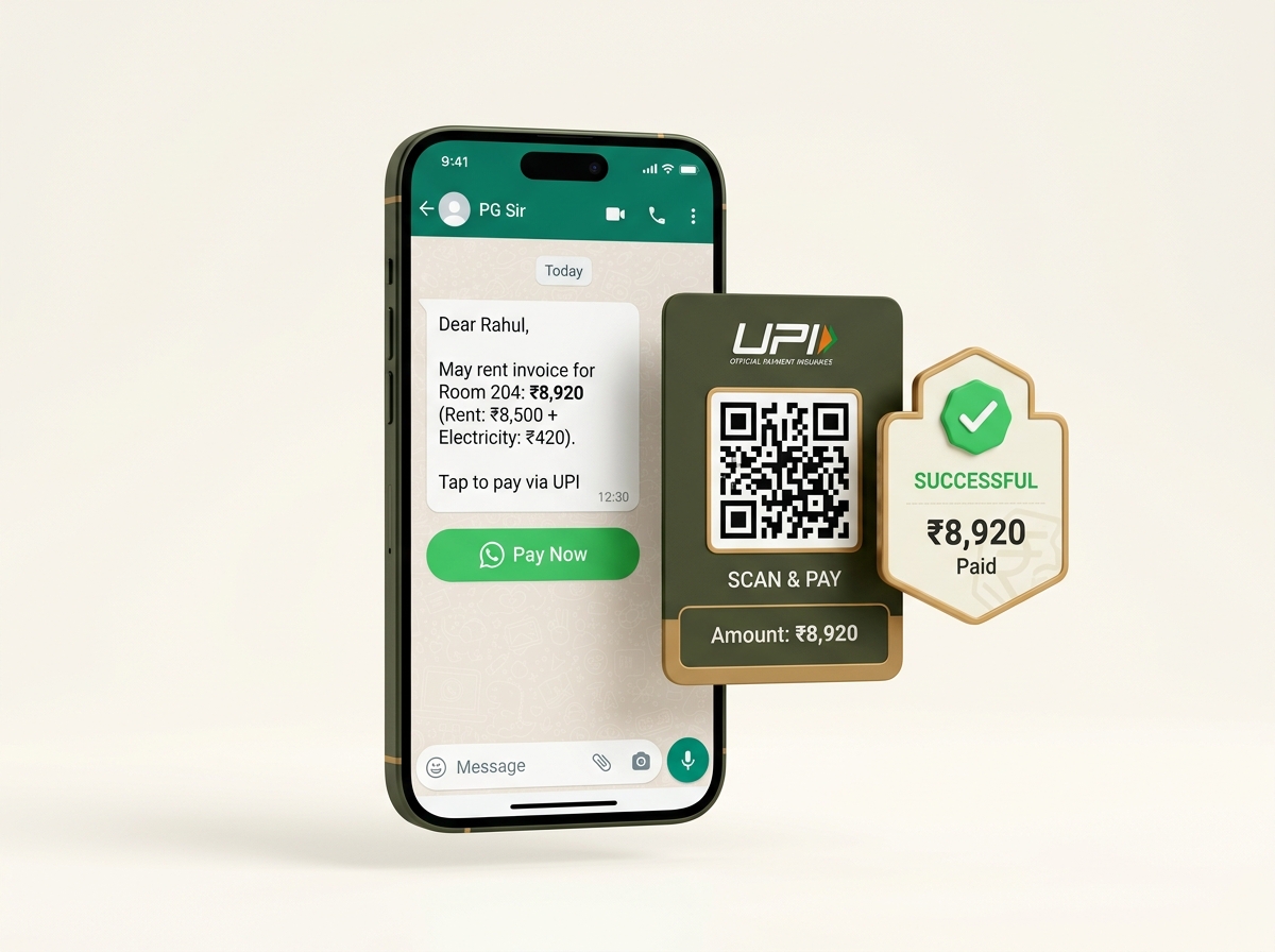 Automated WhatsApp Rent Reminders and UPI Invoicing